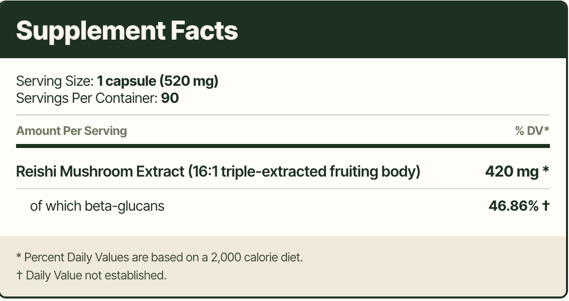 Earthling - Reishi Mushroom Extract Capsules (16:1 Concentrate)